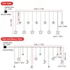 سلاسل 3.5m 138leds عيد الميلاد في الهواء الطلق ضوء الطاقة الشمسية الجنية النجمة القمر icicle الستار سلسلة لحفل الزفاف عطلات حديقة التزيين LED