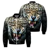 Racing Jackets Men's Animal Leopards 3D Printed Jacket Fashion Trend Thickened Bomber Motorcycle Off-road Cotton Lined Top 5XLRacing