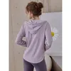 Kadın T-Shirt Kadın Spor Ceketi Gevşek Hoodie Zipper Spor Salonu Koşu Koşu Eğitimi Uzun kollu güneş kremi hızlı kuruyan üstler sweatshir