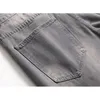 Men's Jeans Cotton Ripped Pants Grey Hip Hop Trousers Cowboy For Men Straight Leg Pencil 2022 Clothing203H