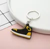 6 Colors Designer Mini Silicone Sneakers Keychains Men Women Kids Key Ring Gift Shoes Keychain Handbag Chain Basketball Shoe Key Holder Bulk Price