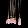 Party Favor Natural Crystal Quartz Healing Point Chakra Bead Gemstone Necklace Pendant C0823