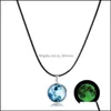 Pendentif Colliers Pendentifs Bijoux Nouvelle Mode En Acier Inoxydable Neba Collier Glow In The Dark Space Universe Glass Galaxy Solar System Wit