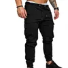 Men's Pants Men Cargo Plus Size Loose Breathable Workout Solid Color Drawstring Casual Long Outdoor Sports Trousers SweatpantsMen's Naom22