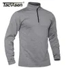 TACVASEN Spring/Fall Thermal Sports Sweater Men's 1/4 Zipper Tops Breathable Gym Running T Shirt Pullover Male Activewear 220323