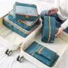 7st Portable Travel Storage Bags Kläder Skor Arrangör Kosmetiska Toalettsaker Väska Bagage Kit Tillbehör Tillbehör 220401