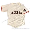 Xflsp GlaMitNess Herren Augusta GreenJackets Weiß Beige Custom Any Name Any Number Double Stitched Shirts Baseball Jerseys Hochwertig