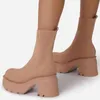 Femmes Bottes Plate-forme Talons Femmes Chaussures 2022 Nouvelles chaussettes Bottines pour femmes Plate-forme Chaussures Slip On Automne Hiver Botas Mujer Y220729