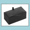 Black Cufflink Box Gift Case Holder Jewelry Packaging Boxes Organizer Drop Delivery 2021 Packing Office School Business Industrial 6V8L5