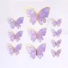 Feestbenodigdheden Purple Pink Butterfly Cakes Decoratie Gelukkige verjaardagstaart Topper Handmade geschilderd voor bruiloft verjaardagsfeestjes Baby Shower 20220503 D3