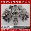 ヤマハYZF R6 R 6 98-02 YZFR6 98 99 00 01 02 BODYWORK 145NO.82 YZF 600 CC YZF-600 FREAGE YZF-R6 YZF600 600CC 1998 1999 2000 2001 2001 2002 ABS FAIRINGS GRAY GLOSSYY