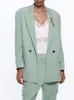 Kobieta Loose Double-Breasted Blazer Suit Collar Przycisk 5-kolorowy garnitur Damski Kurtki garnitury Kurtka Party Formalna Nosić 220402