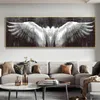 Moderne noir et blanc ailes d'ange toile peinture affiches et impressions Vintage abstrait ailes mur Art photo décor à la maison Cuadros