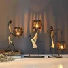 キャンドルホルダーノルディックメタルキャンドルスティックアブストラクトキャラクター彫刻ホルダー装飾手作りの置物ホームデコレーションアートギフトキャンドル