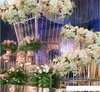 Nova chegada Elegante Flor Artificial Flors Centerpieces Road Road Cited Flower Table Runner Decoration Supplies