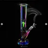 Rainbow Glass Water Bong Hookahs Downstem Perc Recycler Dab Rigs Smoking Pipe Heady Bongs Chicha Bubbler With 14mm