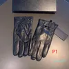 Пяти пальцев перчатки мужчины женщины дизайнерские перчатки зимние черные кожаные варежки пальцы перчатки теплый кашемир внутри сенсорного экрана