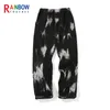 Rainbowtouches unisex byxor binda färgämne trycker high street hip hop löst casual par last rak estetisk byxa kvinnor och män 220713