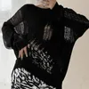 Kobiety Sweters damskie style punkowe duże wiosenne zimowe kobiety wydrążone z długich rękawów ubrania grunge y2k gotyckie luźne dzianiny