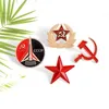 CCCP Paint Alloy Pentagram منجل دبوس دبوس دبوس الشارة الألمانية