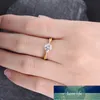 New Twisted Delicate Zircon Gold Ring Women Fashion Wedding Engagement Jewelry Classic Four Claws Promise Ring for Womens