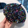 2021 New Sequins Beret Women Spring Fashion Trend In Europe And America Elegant Temperament Octagonal Painter Hat Cap Hat J220722