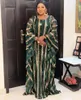 Dashiki 스트라이프 abaya 2 조각 세트 로브 긴 이슬람 드레스 민족 의류 플러스 사이즈 여성을위한 아프리카 드레스 스팽글 패치 워크 아프리카 천