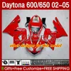 Kit de carénage pour Daytona 650 600 CC 02 03 04 05 Carrosserie 132No.60 Cowling Daytona ALL Silver 600 Daytona650 2002 2003 2004 2005 Daytona600 02-05 Corps de moto ABS
