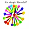 Nouveau 4 pouces 30mm boule coloré Pyrex verre brûleur à mazout tuyau épais tube fumer tuyaux Tobcco herbe verre huile ongles tuyaux accessoires pour fumer