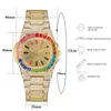 Armbanduhren Herrenuhr Top Marke für Männer Frauen Luxus Iced Out Schwarz Gold Kristall Kalender Mode Armbanduhren Relogio Masculin200o