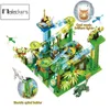 Mailackers Ideas Marble Race Run مع Light Electric Maze Building Buildings Jurassic Dinosaur Park Jungle World Toys for Kids 220719