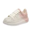 Designer Femmes Casual Chaussures Full Diamond Baskets Supérieures En Cuir Semelle Épaisse Womans Trainers