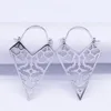 Hoop & Huggie Stainless Steel Earings Women Silver Color Big Flower Geometry Earrings Round Boho Jewelry Pendientes Plata E9301S01Hoop Kirs2