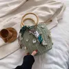 Sacs de soirée femmes été tissé sac seau pour femme sacs de plage diamant sac à main avec écharpe cordon de luxe dames sac de soirée Xa809h 220318