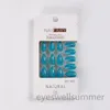24 Pcs Press on Nails Glossy Glitter Professional Acrylic Nail Tips Set Removable Fingernail Patches