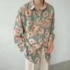 Chemisiers pour femmes Chemises Vintage Floral Complet Imprimé À Manches Longues Boutonné Chemise Femmes Tops Casual Coréen Harajuku Hommes Printemps Plus La Taille Beac