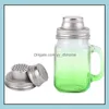 Verres Couvercle Cuisine Salle À Manger Bar Maison Jardin Mason Jar Shaker Couvercles En Acier Inoxydable Er Pour Regar Mouth Mason-Cannin Daj