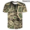 Heren t-shirts dollar geld zomer top gothic 3d geprinte casual korte mouw herenkleding t shirt mode vrouwen kinderen tee shirtsmen