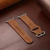 Brown Smart Watch Bands för Apple Watches Strap WatchBand Smartwatch IWatch Series 7 S7 SE Rems äkta ko designer armband läderband 38mm 40mm 41mm 45mm uk us us