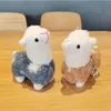 Söt liten mjuk kawaii väska ryggsäck hänge alpaca djur fylld plysch dollnyckel kedja alpaca plysch nyckelring för marknadsföring gåva