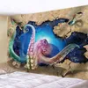 Tapis d'océan Tenture murale 3D Dauphin Tortue de mer Corail Boho Décor Chambre Tapis mural Monde sous-marin Décoration de chambre d'enfant J220804