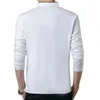 Spring Mens Tshirt Uzun Kollu Stand Temel Katı Bluz Tişört Üst Düzgün Pamuk T-Shirt Erkekler Fanila 220323