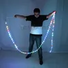 Party -Dekoration Rhythmische Gymnastik Band Buntes leuchtendes Fitnessstudio -Bänder Danz RGB GLOW LED POI für Bauchhand Propsparty