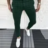 Pantalons pour hommes Maison avec chinos d'intérieur Hommes Slim Fit Plaid Imprimer Zipper Casual Mode Long PantalonMen's