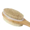 Bath Brushes with Soft and Stiff Bristles, Exfoliating Skin Shower Brush, Specially Long Wooden Handle Bath Tool