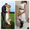 2022 wiejskie sukienki ślubne koronkowe suknia ślubna wysoka nisko szarf