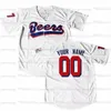 Maglia da baseball personalizzata BEERS da uomo cucita bianca Qualsiasi numero di nome Personalizza la massima qualità