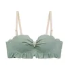 Bras Sets Non-marking Underwear, Small Chest, Flat Top Strapless Adjustment Type, No Steel Ring, Anti-sagging Bra And Panty Set