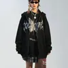 Kobiety Hip Hop Streetwear Bluzy jesienne Zwyciężony płaszcz z kapturem Goth Harajuku Y2K Grunge Punk zamek błyskawiczny 220816