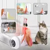 Smart Sensor Cat Zabawy Interaktywne automatyczne elektroniczne zabawki z piór LED LED Light USB ładowalne kulki halowe Zabawki Kitten Toys for Pets 220423